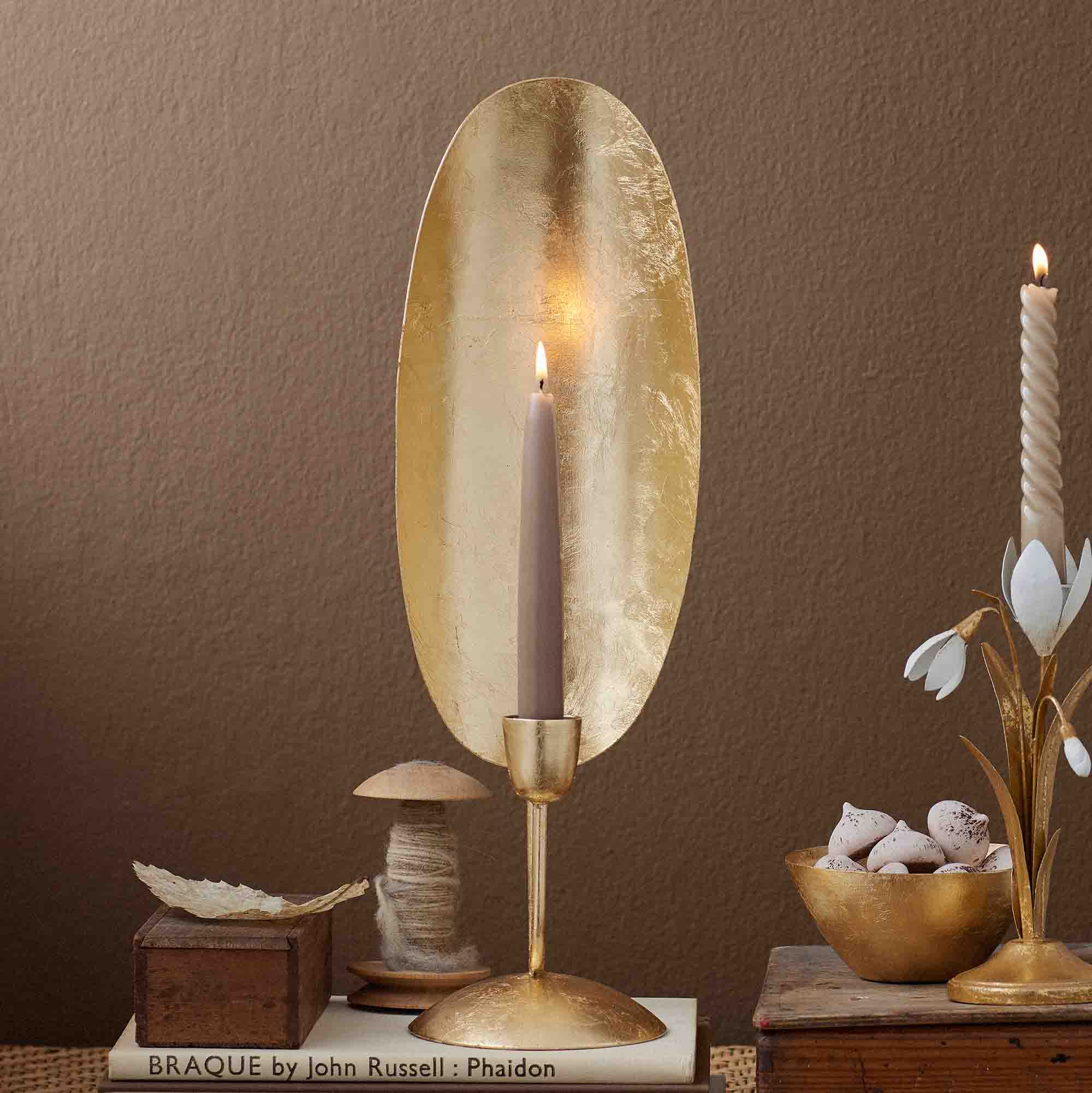 Candlestick - Gold - Oval - 45x14 cm - 3