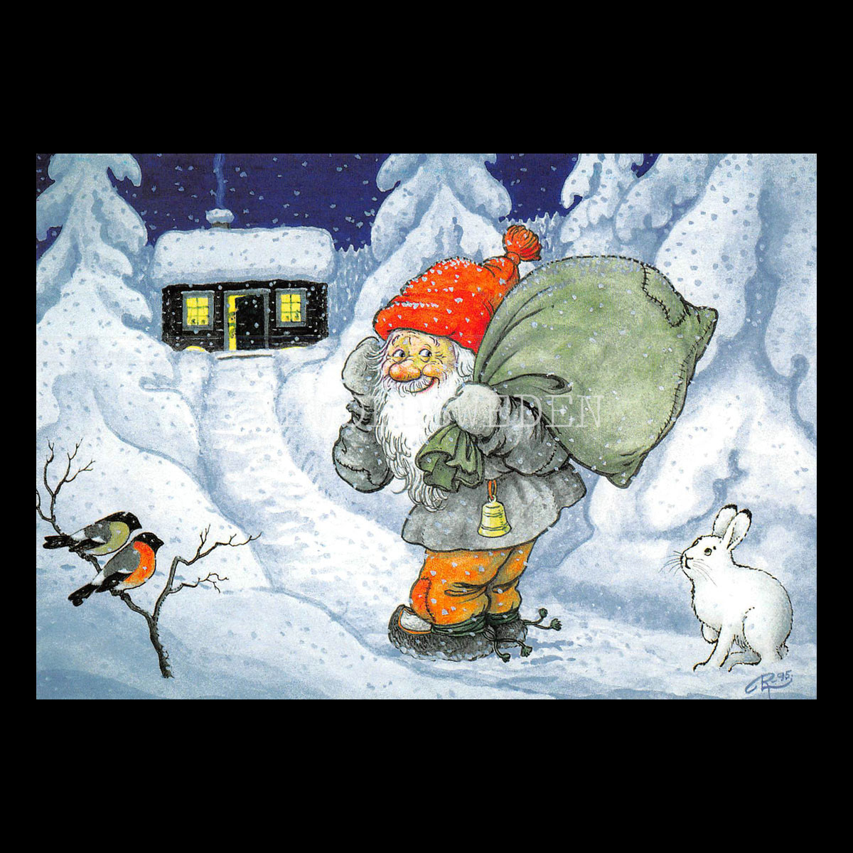 TOMTEN KOMMER No: 215 - 60215 - Julkort Trollkort Rolf Lidberg - 915 