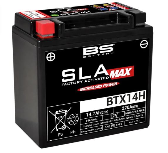 MC/ATV Batteri 12V 14Ah BS Battery SLA Max BTX14H – AGM HD