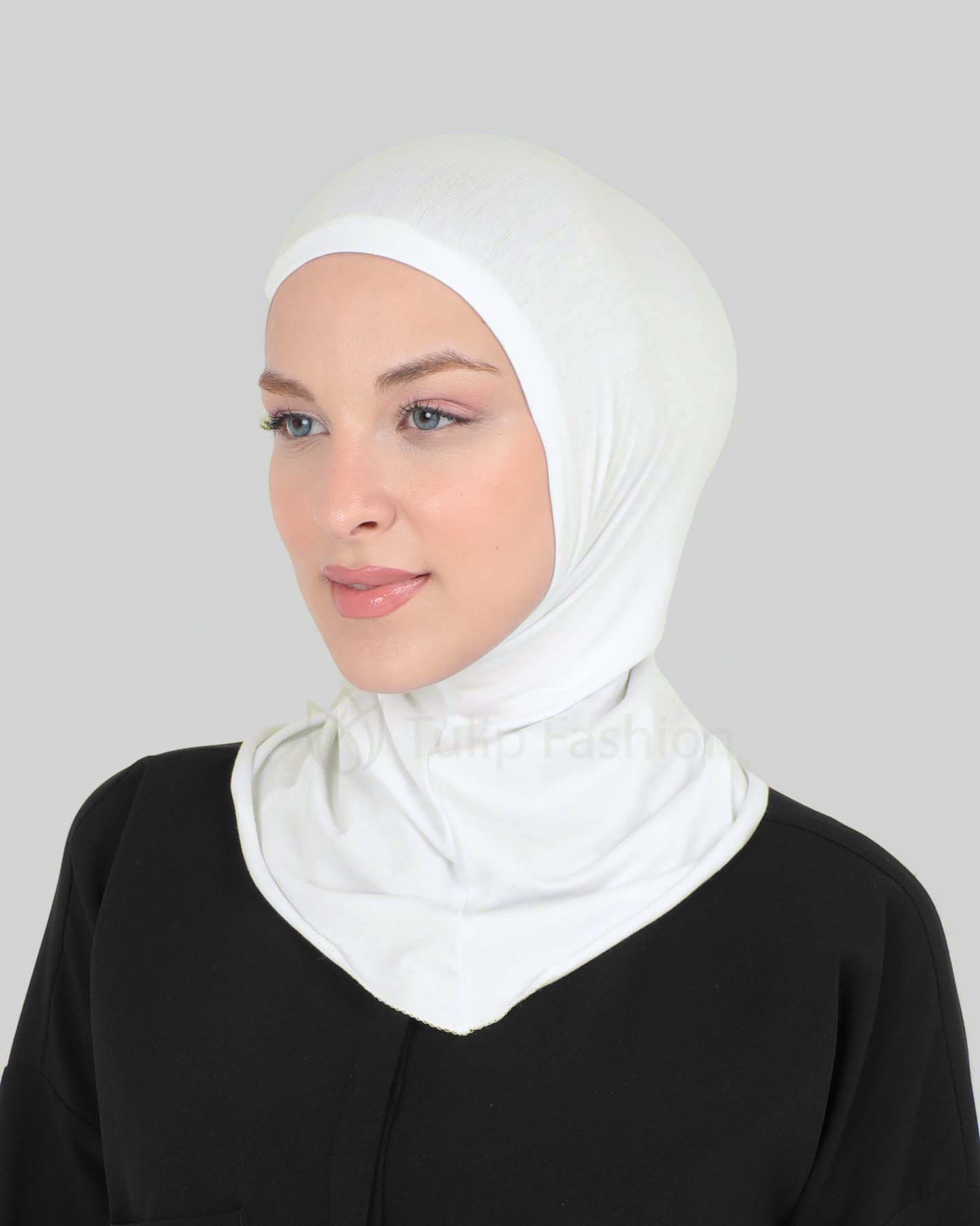 Hijab - Stretch Jersey One Piece - Off-White - 2