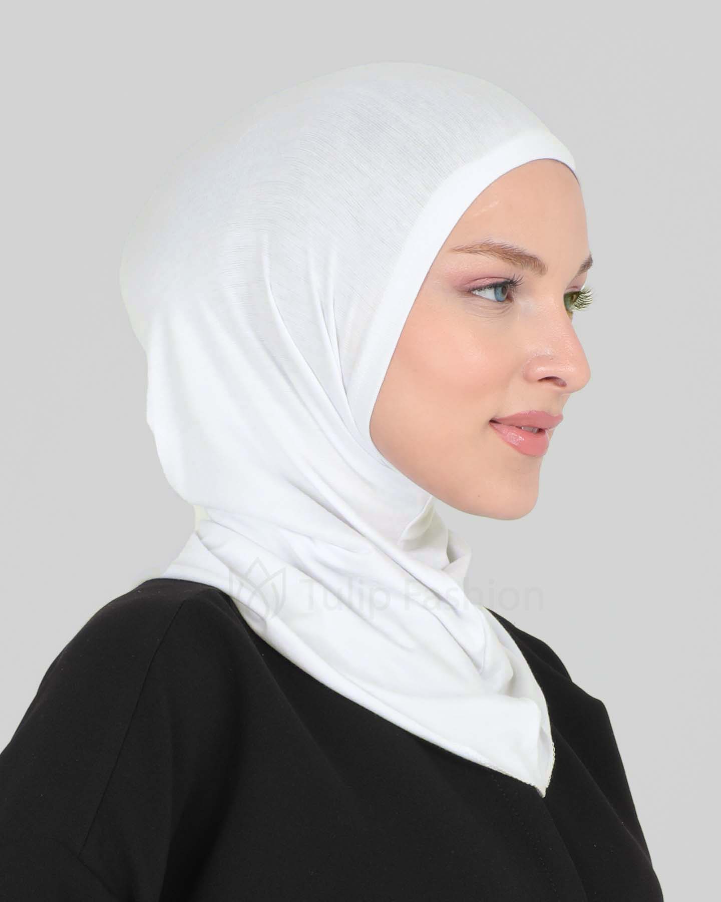 Hijab - Stretch Jersey One Piece - Off-White - 3