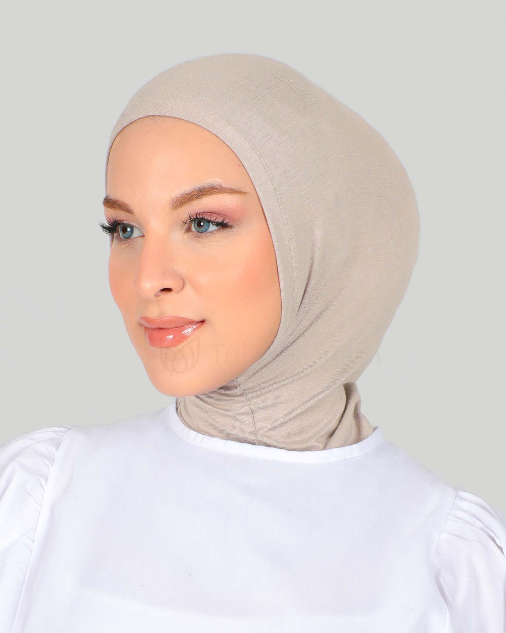 Hijab - Stretch Jersey One Piece - Nude Beige - 4