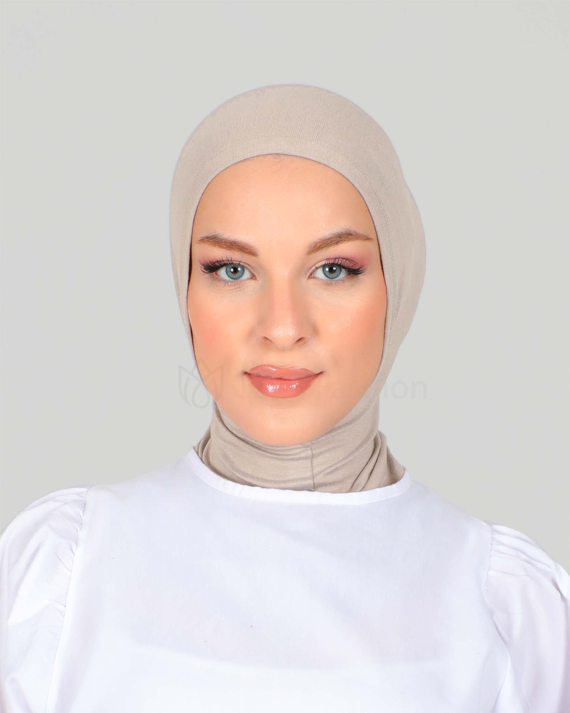 Hijab - Stretch Jersey One Piece - Nude Beige - 3