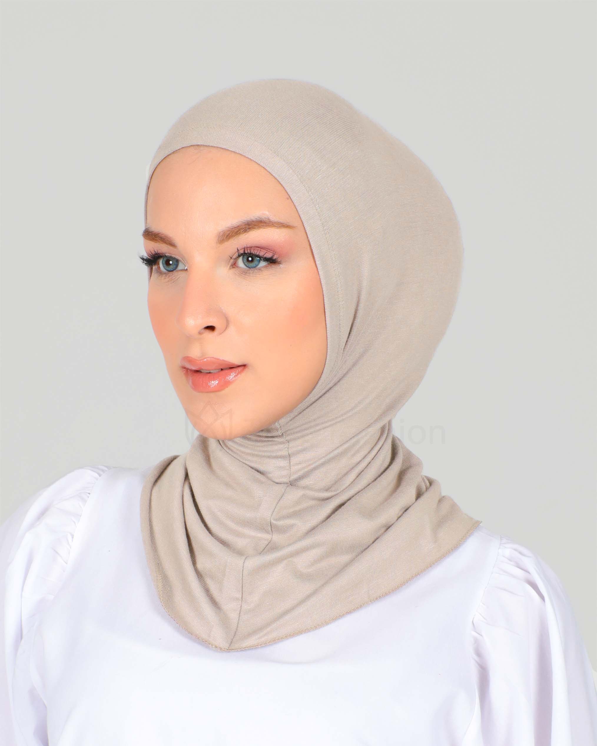 Hijab - Stretch Jersey One Piece - Nude Beige - 2