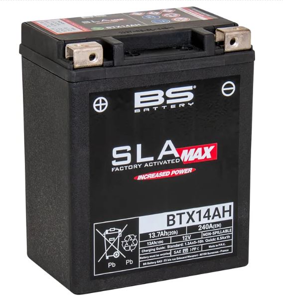 MC/ATV Batteri 12V 13Ah BS Battery SLA Max BTX14AH – AGM HD