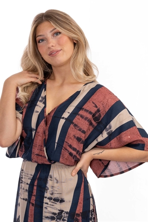 HAVANNA DRESS HENNA ROSE/ASPHALT/SAND - 3
