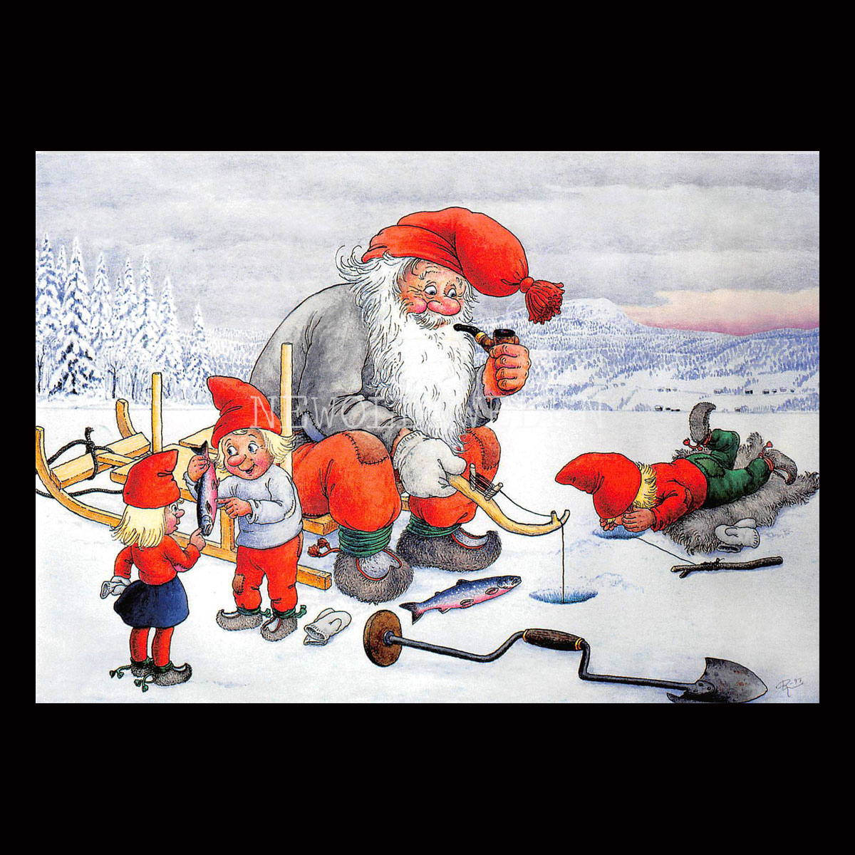 JULPIMPEL No: 219 - 60219 - Julkort Trollkort Rolf Lidberg - 915