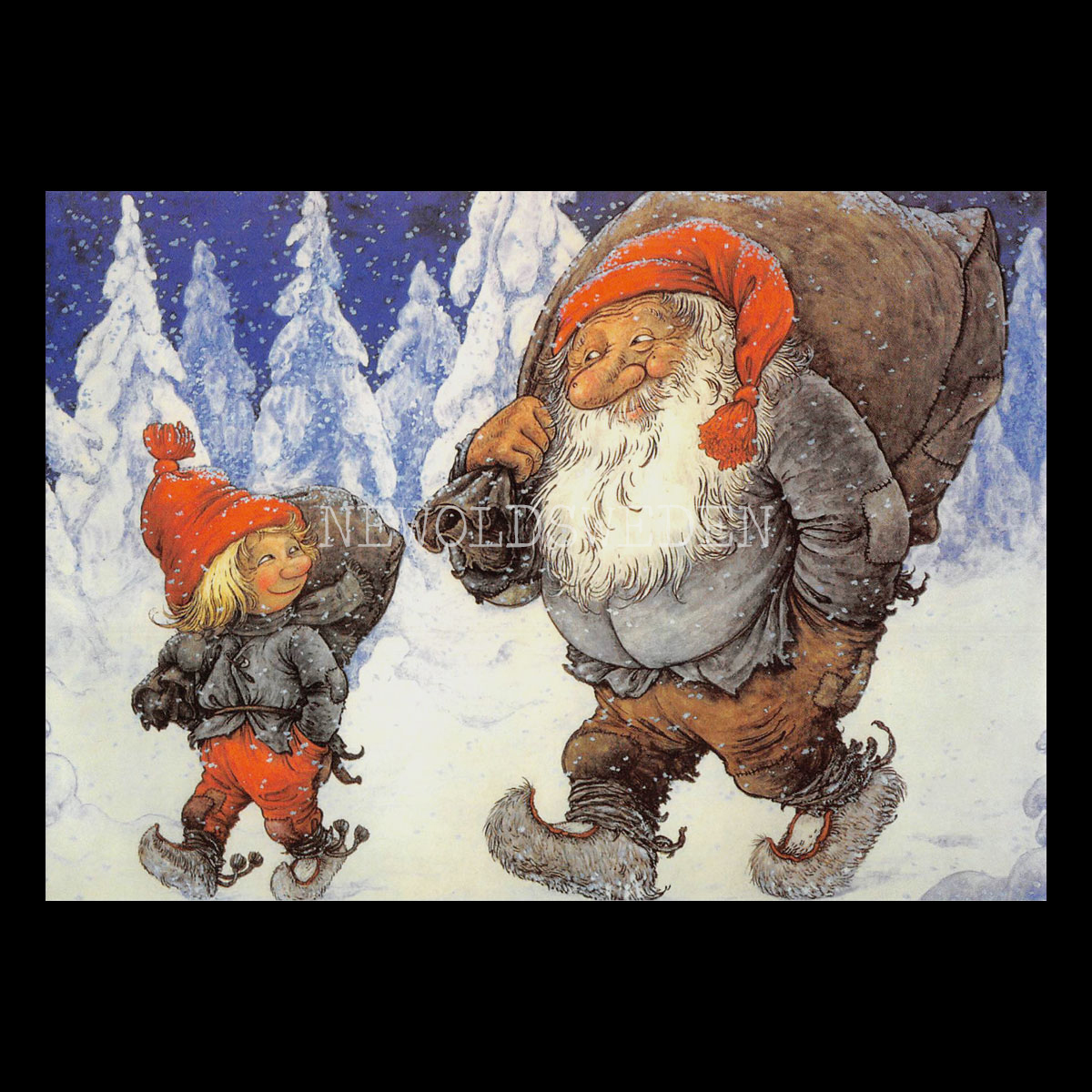 TOMTEFAR OCH NISSE No: 383 - Julkort Trollkort Rolf Lidberg - 918