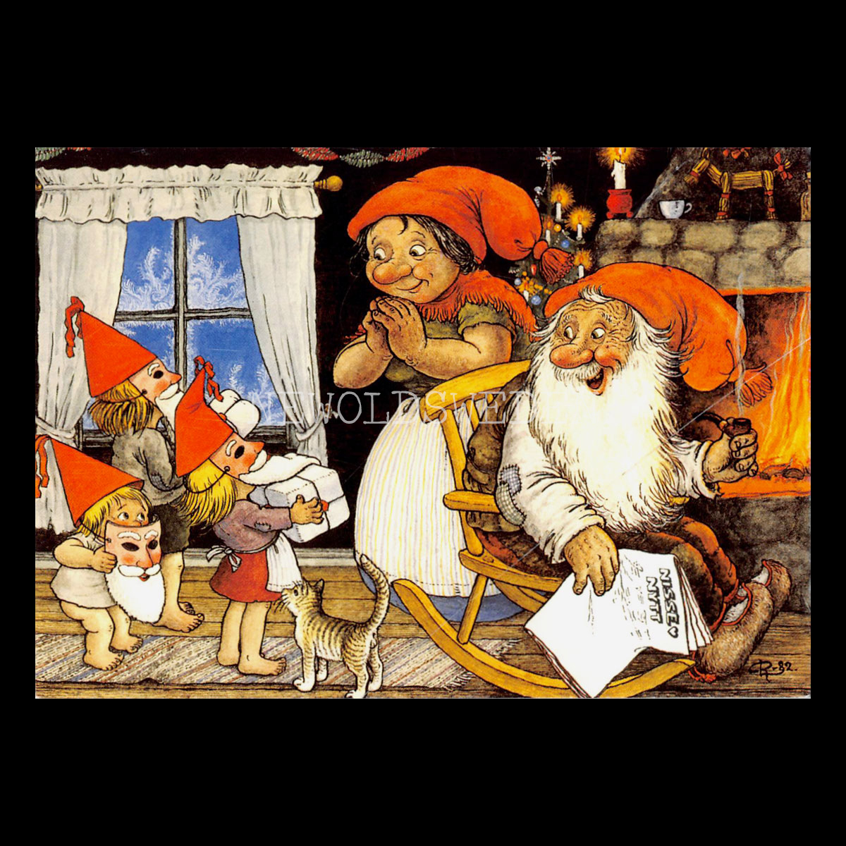 GOD JUL, MOR Å FAR 386 - Julkort Trollkort Rolf Lidberg - 915