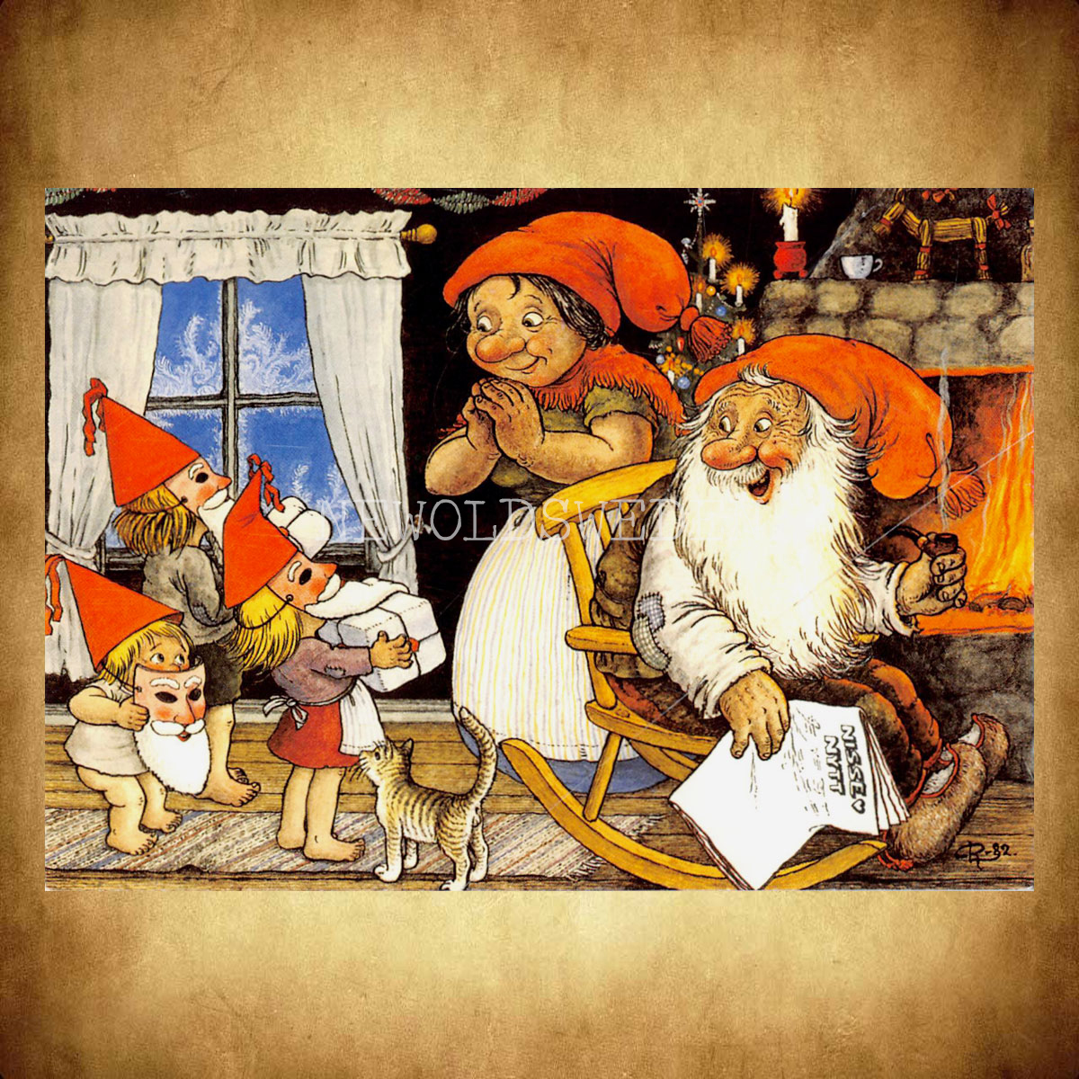 GOD JUL, MOR Å FAR 386 - Julkort Trollkort Rolf Lidberg - 915 - 2