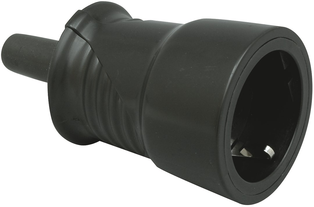 Skarvuttag utan lock svart IP44