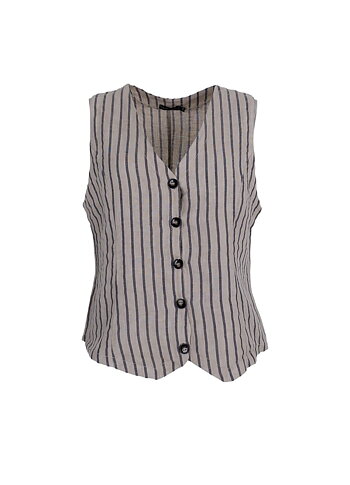 Black Colour - Melina Vest Beige