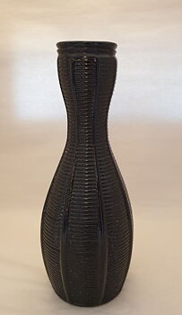 Åseda black ribbed vase 1950s