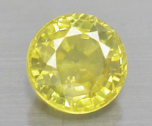 0.46 ct underbart vacker 4.5 mm rund naturlig gul safir ädelsten - 3
