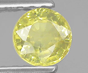 0.46 ct underbart vacker 4.5 mm rund naturlig gul safir ädelsten