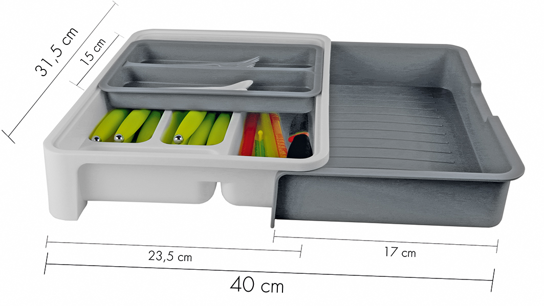 Besticklåda justerbar 23,5 X 31,5cm grå/vit - 3
