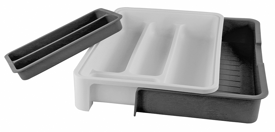 Besticklåda justerbar 23,5 X 31,5cm grå/vit - 2