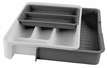 Cutlery drawer adjustable 23.5 X 31.5cm grey/white