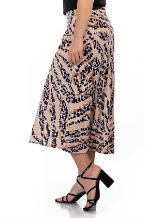 SAVANNAH SKIRT CASHEW/FUDGE/BLACK