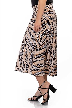 SAVANNAH SKIRT CASHEW/FUDGE/BLACK
