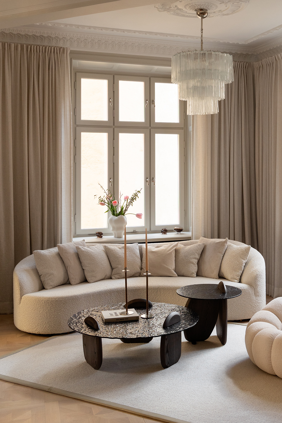 Bolly soffa vit bouclé - 11
