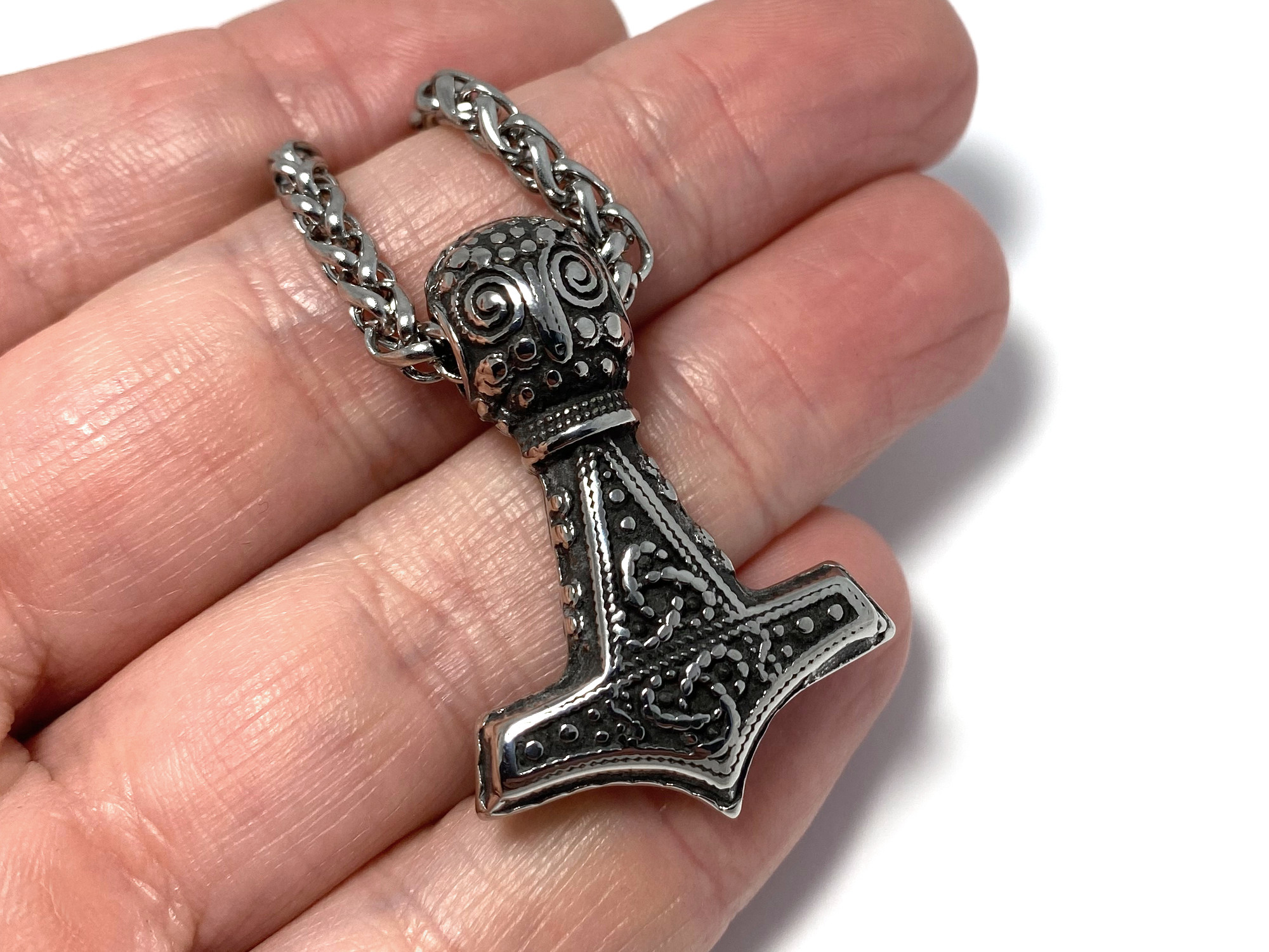 Mjölner Halsband i Rostfritt Stål, Torshammare Inspirerad av Ölandshammaren, Viking Smycke - 4