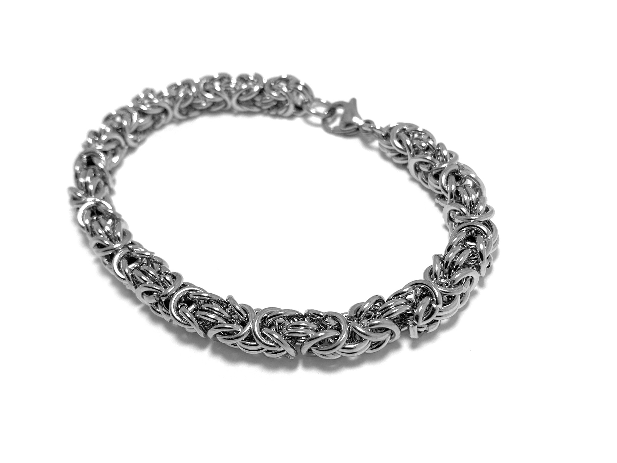 Kungslänk Armband i Rostfritt Stål, Tjock Armbandslänk, Rejält Byzantinsk Länkarmband - 3