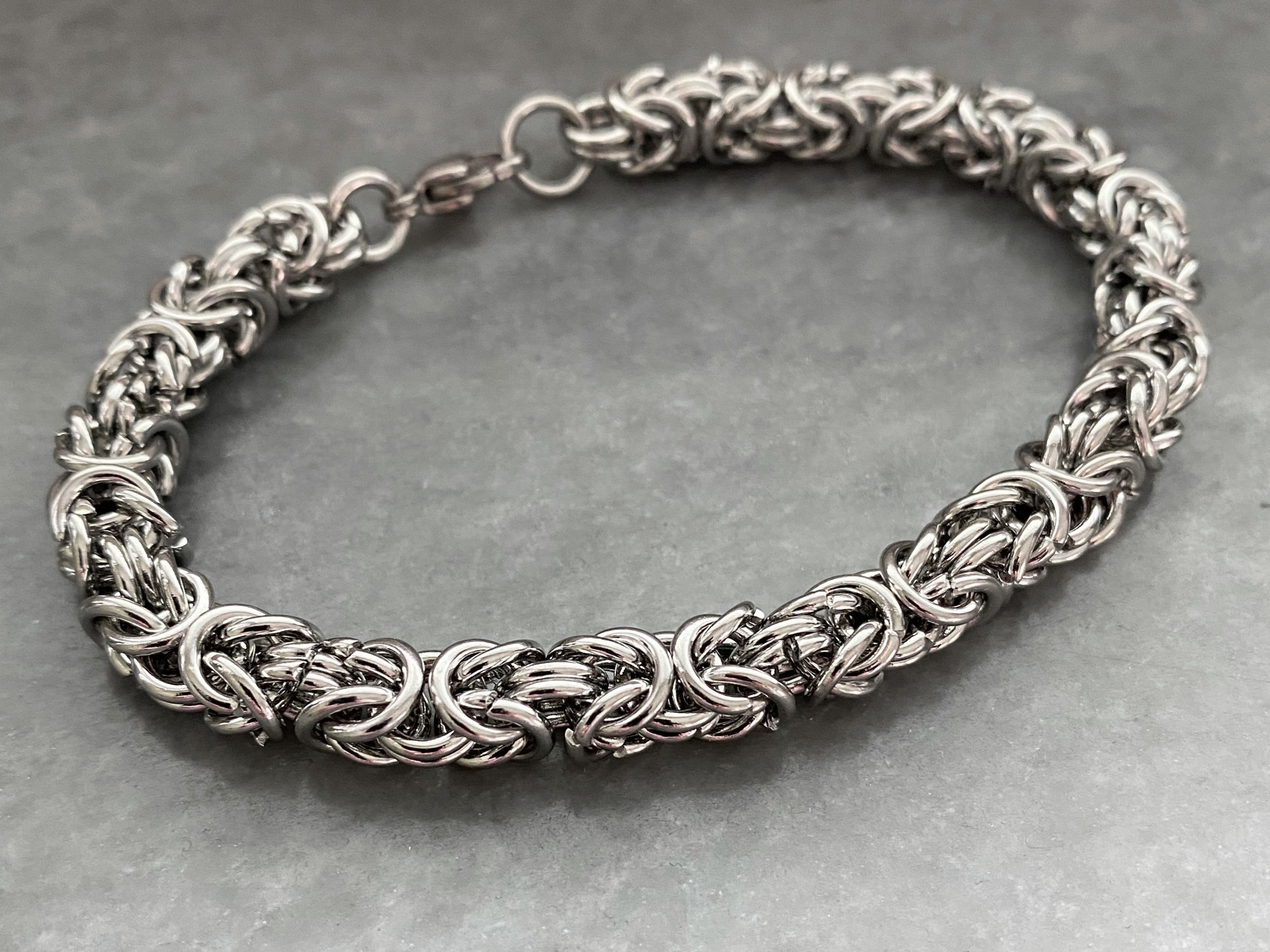 Kungslänk Armband i Rostfritt Stål, Tjock Armbandslänk, Rejält Byzantinsk Länkarmband - 2