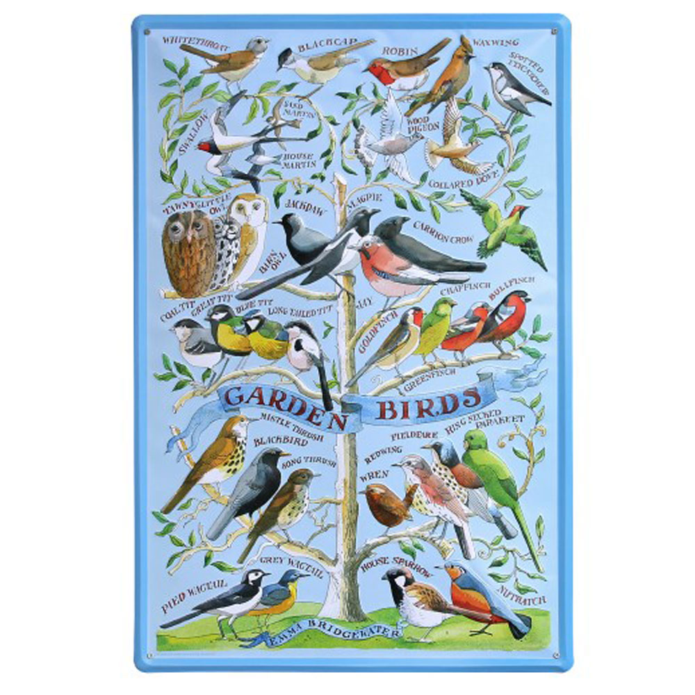 Plåtskylt Emma Bridgewater GARDEN BIRDS Höjd 60 cm Bloomsbury Barn