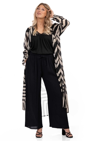 LAVISH LONG SHIRT CASHEW/BLACK - 2