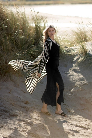 LAVISH LONG SHIRT CASHEW/BLACK