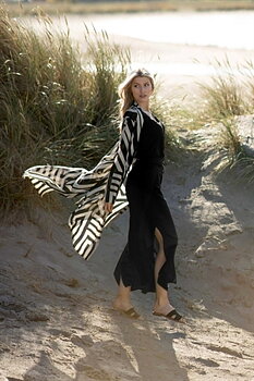 LAVISH LONG SHIRT CASHEW/BLACK