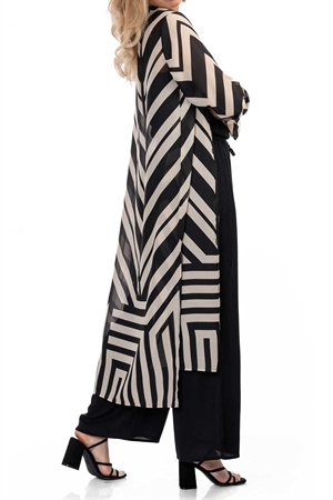 LAVISH LONG SHIRT CASHEW/BLACK - 3