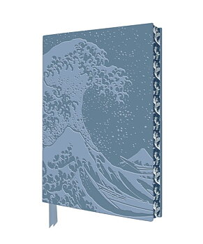 Artisan Art Notebook : Hokusai The Great Wave - Skrivbok med skinnkänsla, strukturmönster och läsband linjerad A5