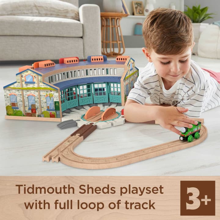 Tidmouth lokstall med Percy og svingskive (tretog) - 2