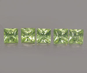 5 piezas de piedras preciosas de peridoto genuinas naturales de corte princesa de 2,9 mm - 3