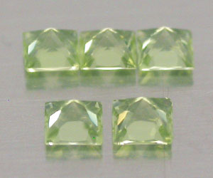 5 piezas de piedras preciosas de peridoto genuinas naturales de corte princesa de 2,9 mm - 2