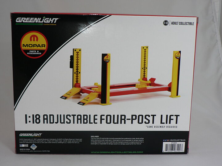 Fyrpelar Lyft  Mopar Svart/Gul/Röd 1:18  Greenlight