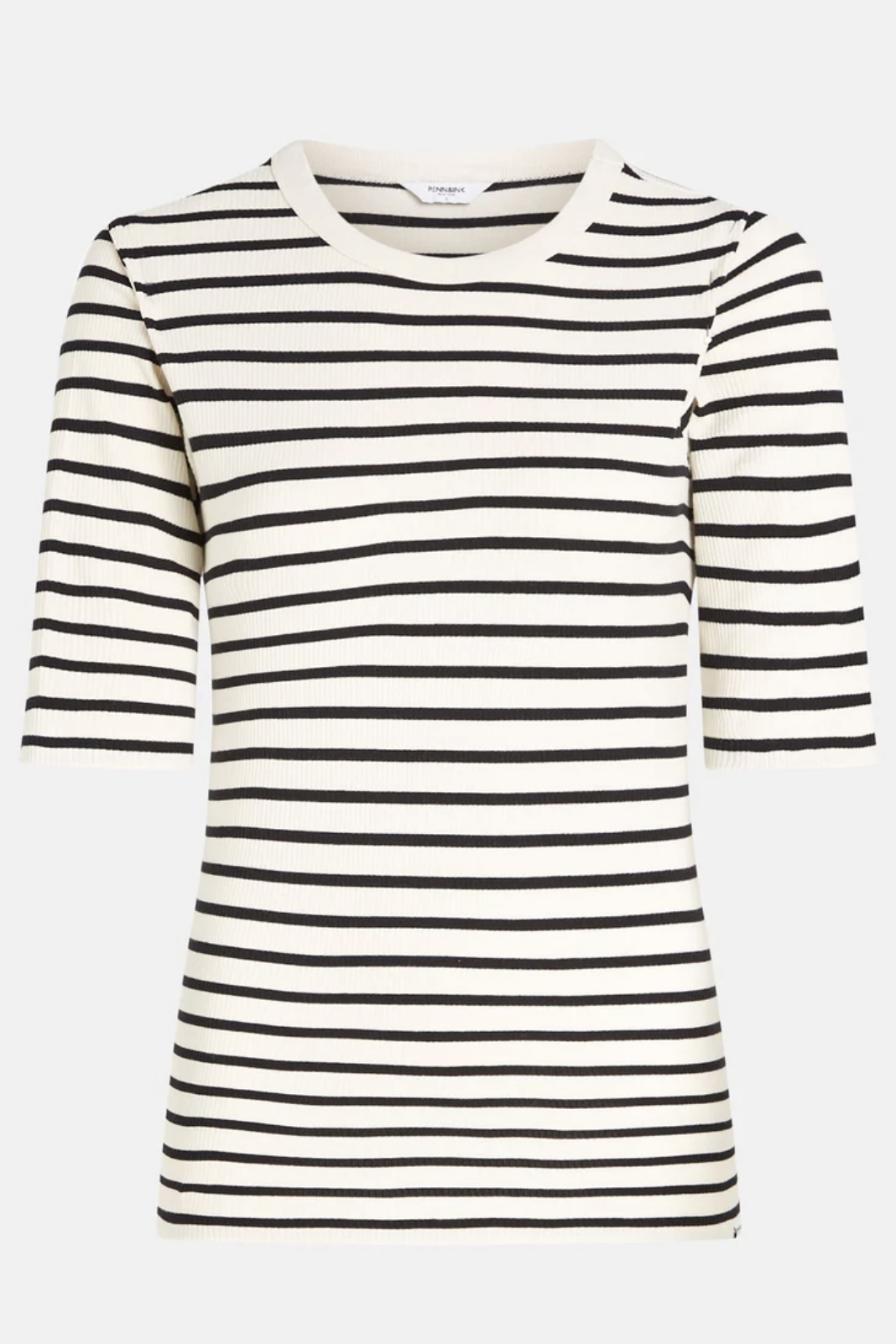 Penn & Ink NY - T-Shirt Stripe Ecru / Black - 5