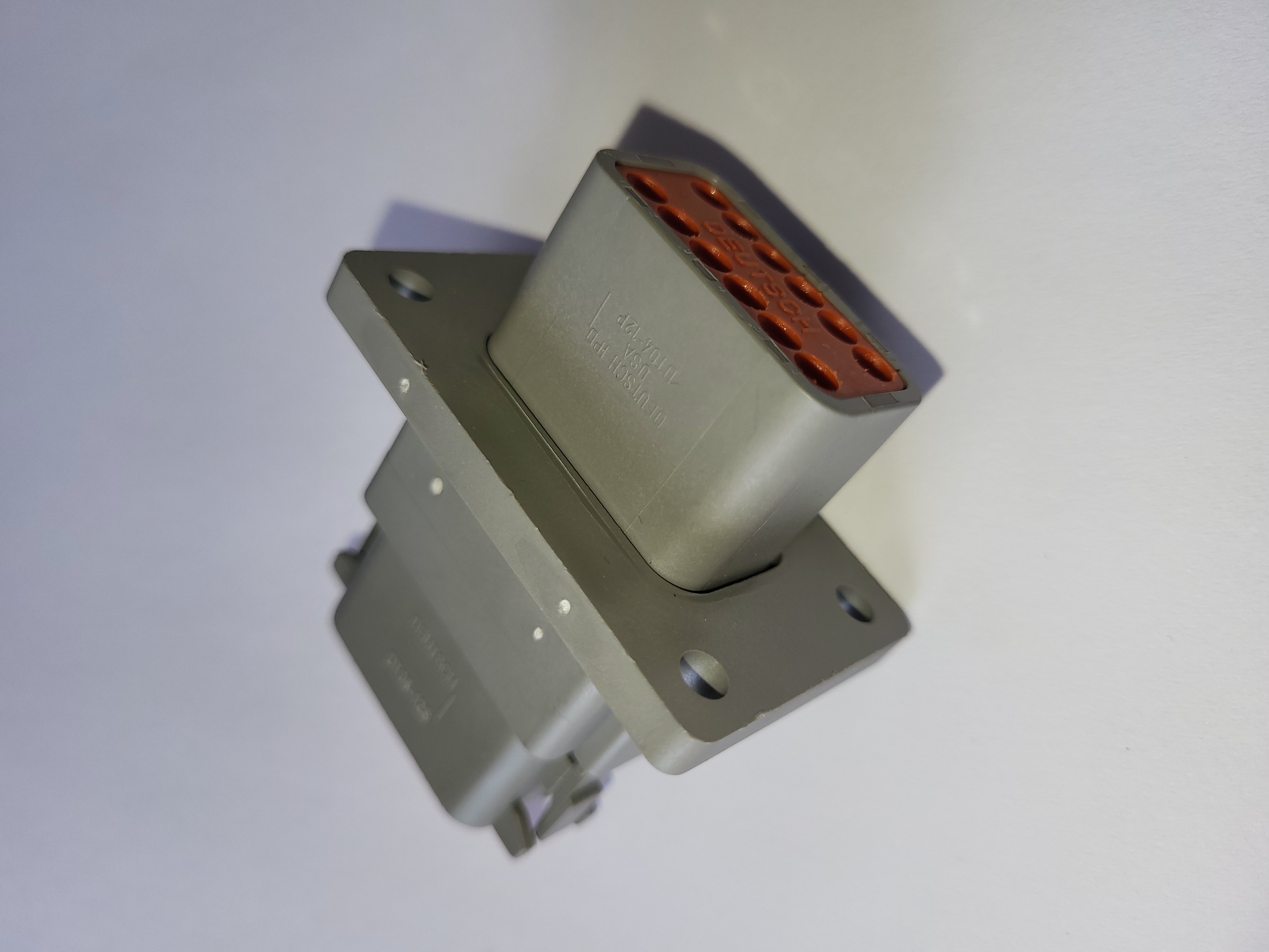 DT, female + male with flange to mount at firewall , 12-pos - 2
