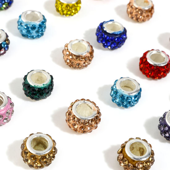 Bead European  Polymer Clay w. Rhinestones - 2