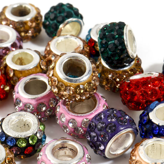 Bead European  Polymer Clay w. Rhinestones
