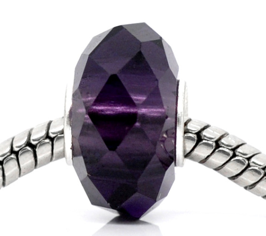 Bead/Charm , Glass Faceted Purple 