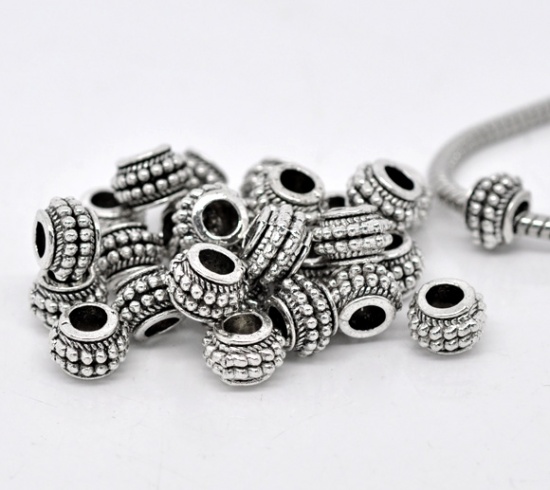Bead / pendant- Oval barrel Dots - 2