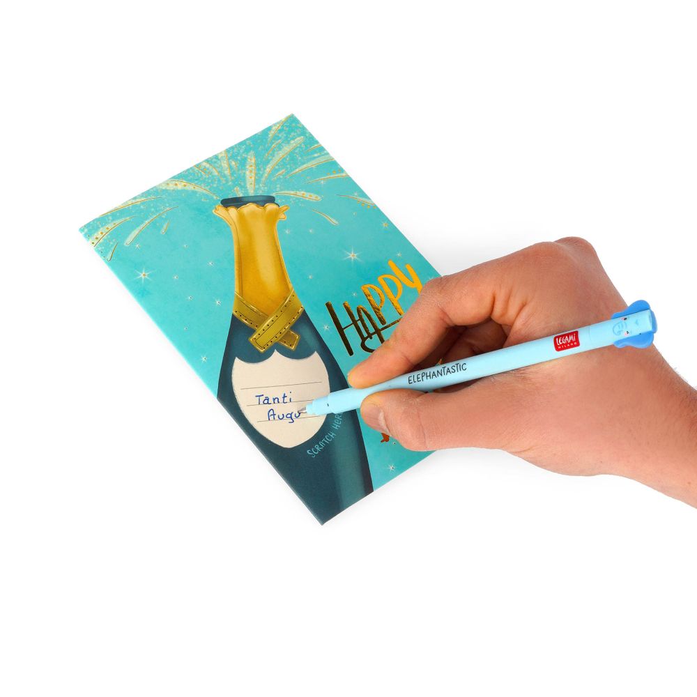 Scratch off card, Happy birthday (champagneflaska), kort - 4