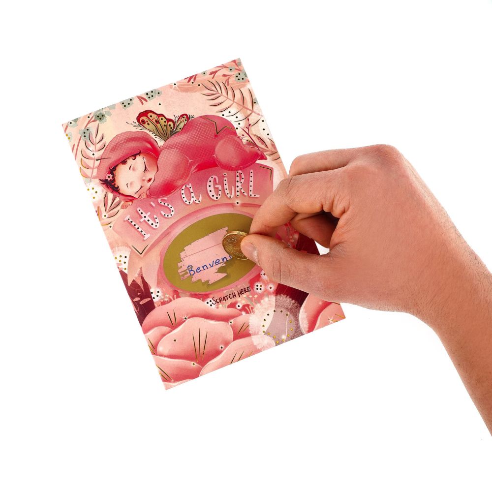 Scratch off card, It's a Girl, kort - 6