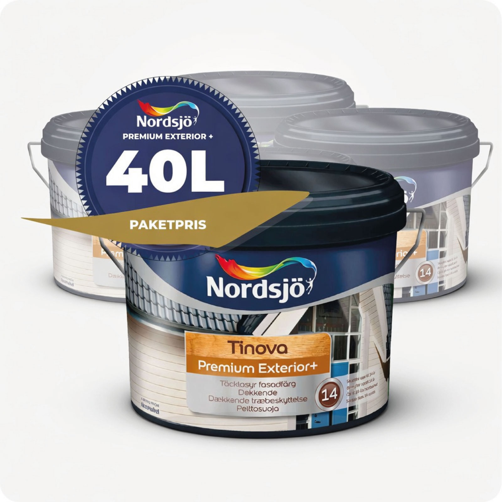 PAKET! FASADFÄRG NORDSJÖ TINOVA PREMIUM EXTERIOR +, 40 L