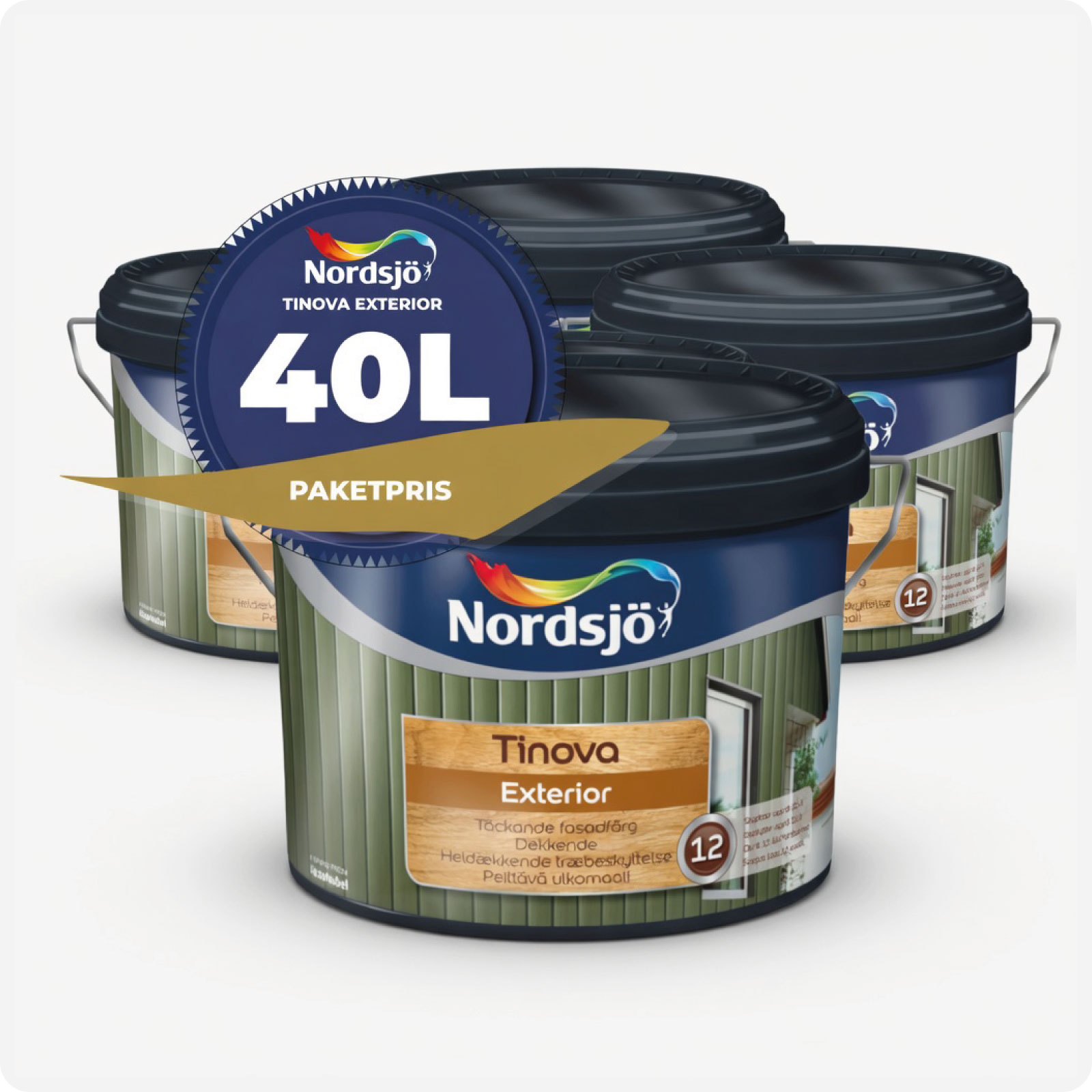 PAKET! FASADFÄRG NORDSJÖ TINOVA EXTERIOR, 40 L