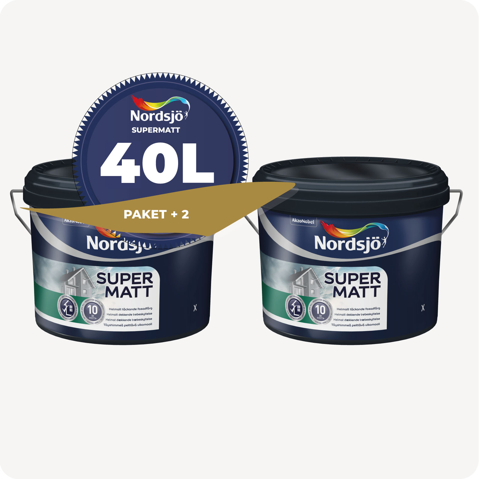 PAKET! FASADFÄRG NORDSJÖ SUPERMATT, 40 L - 4