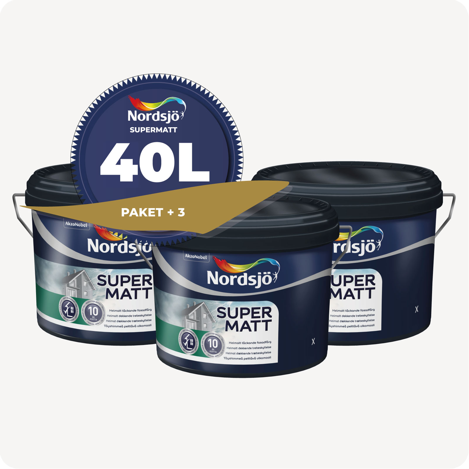 PAKET! FASADFÄRG NORDSJÖ SUPERMATT, 40 L - 5